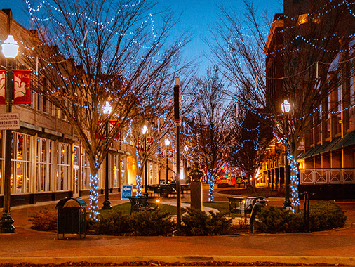 Downtown Kalamazoo Michigan during Christmas time