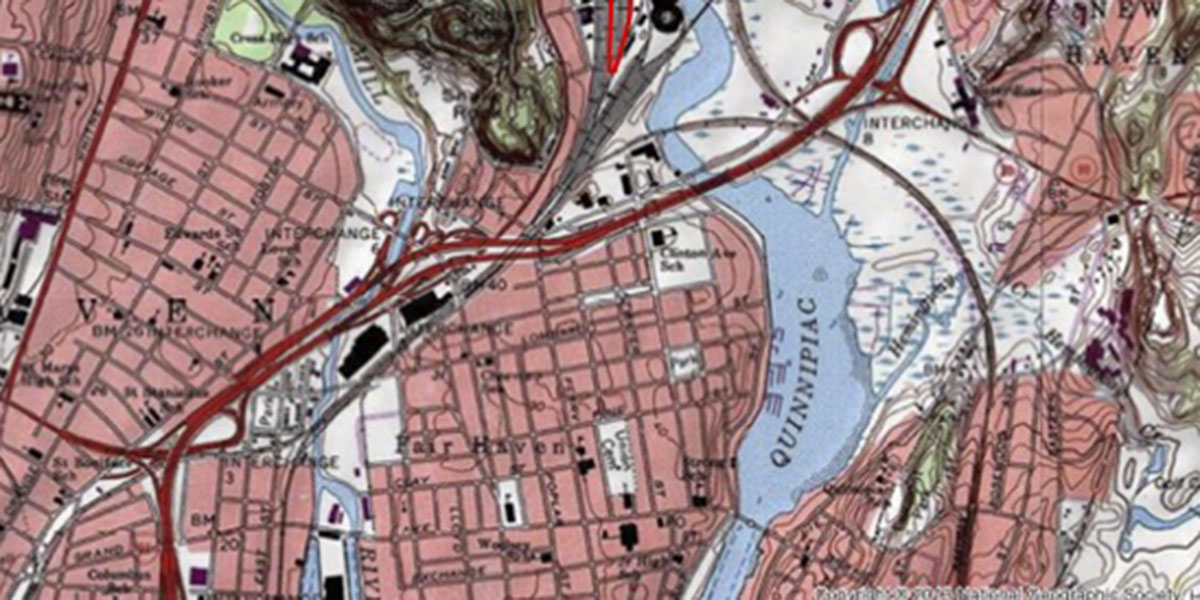 A map of County Yard, New Brunswick, NJ