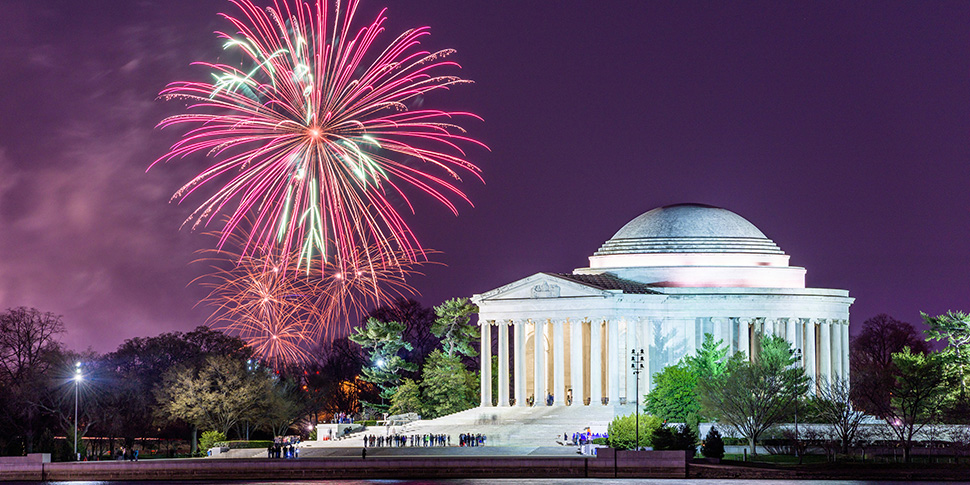 Fireworks over the Jefferson Memorial