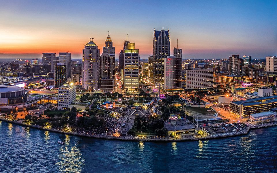Stadtbild von Detroit, Michigan
