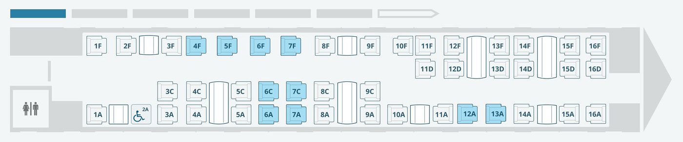 Diagramme des sièges en Première classe Acela