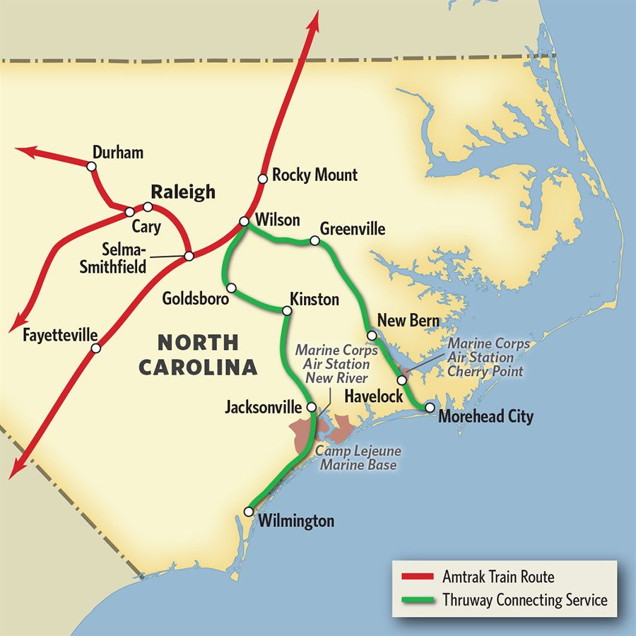 travel by train nc