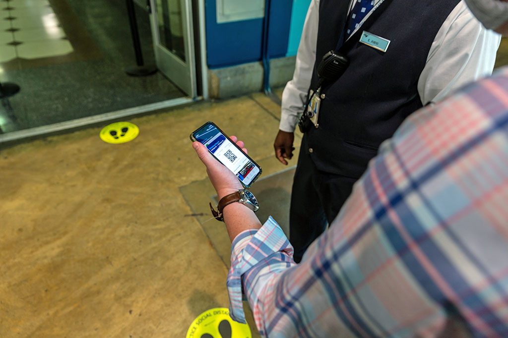 View of eTicket displayed on a mobile phone.
