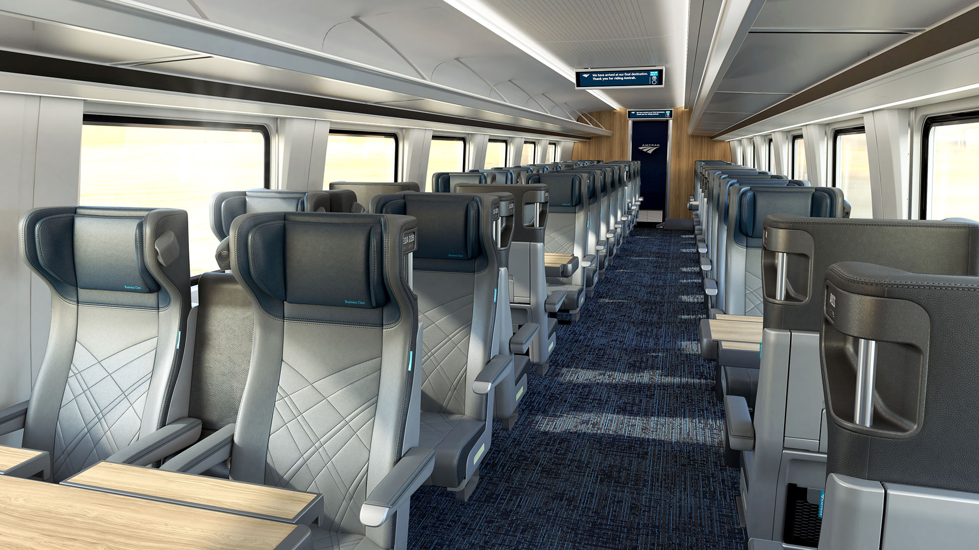 Rendu conceptuel des trains interurbains d'Amtrak