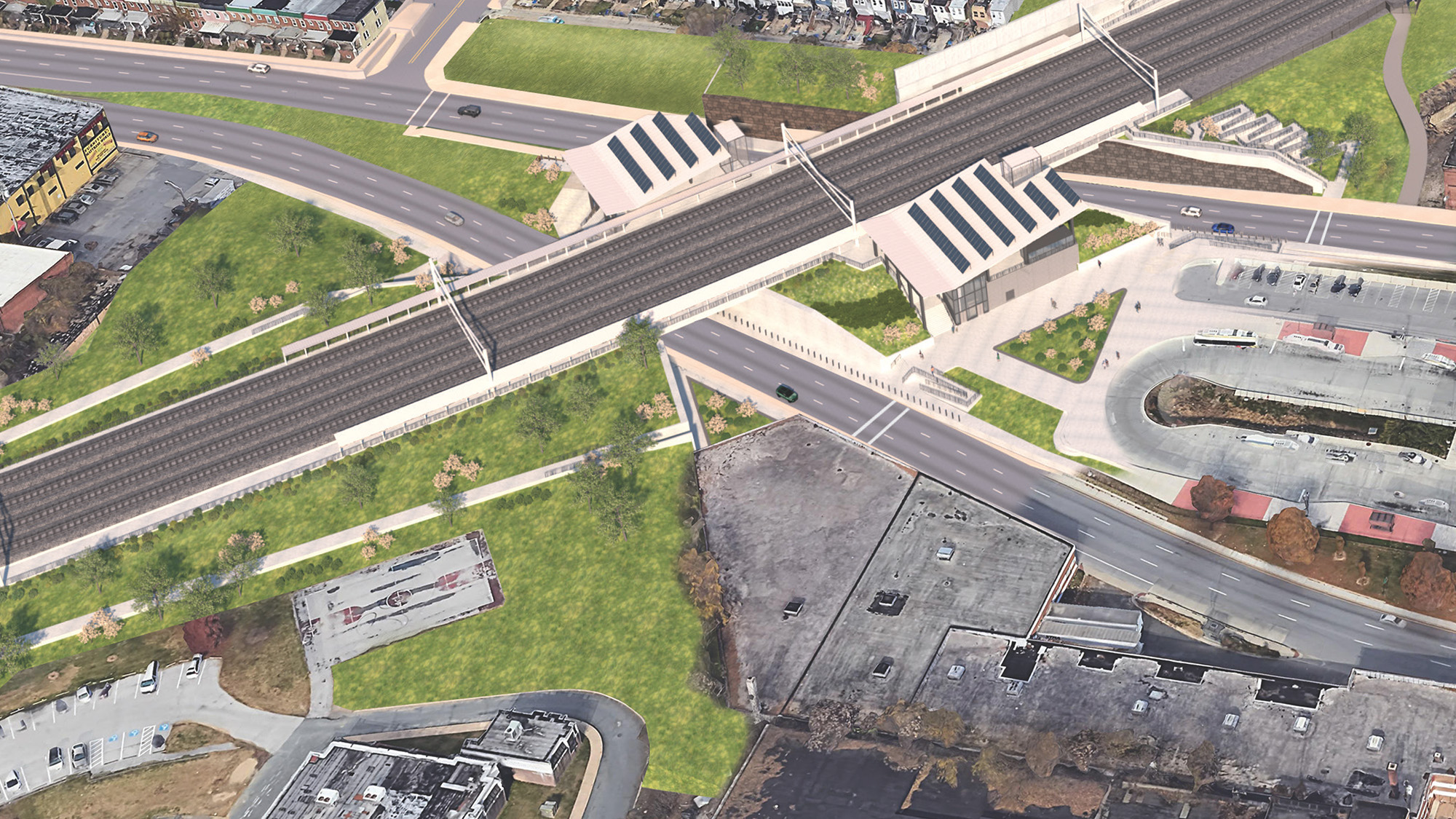 West Baltimore MARC Station Aerial View