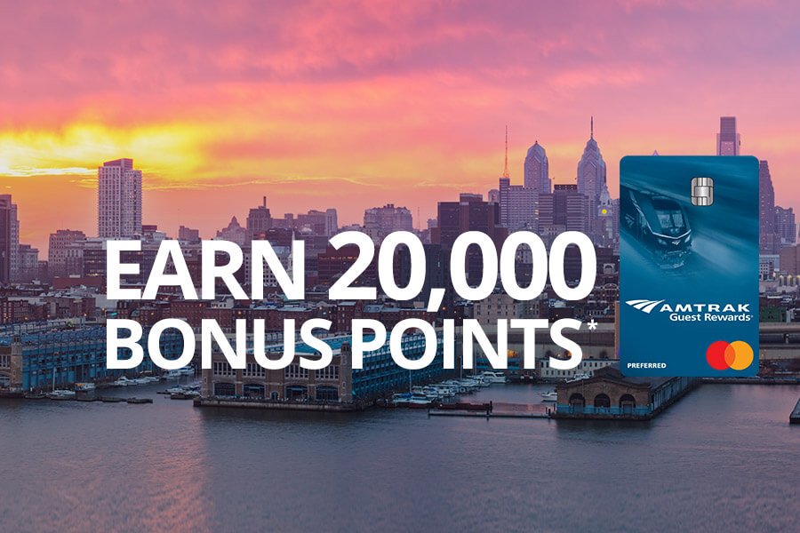 Earn 40,000 bonus points* with the amtrak guest rewards® preferred mastercard®