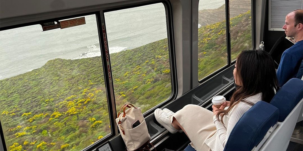 Coast Starlight view from observation car