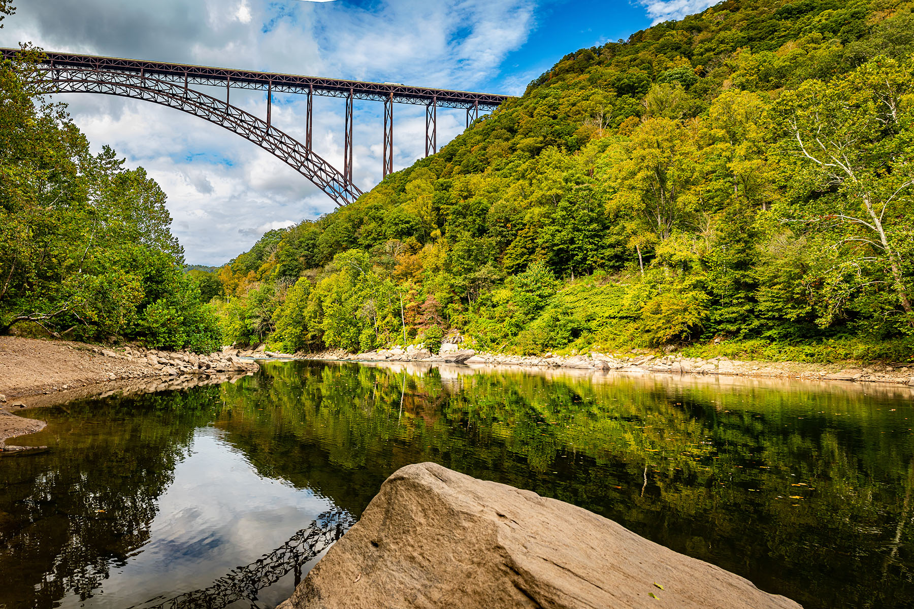 River Gorge view from the river of bridge