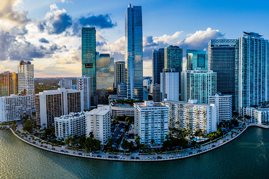 Vue de Miami depuis l’océan