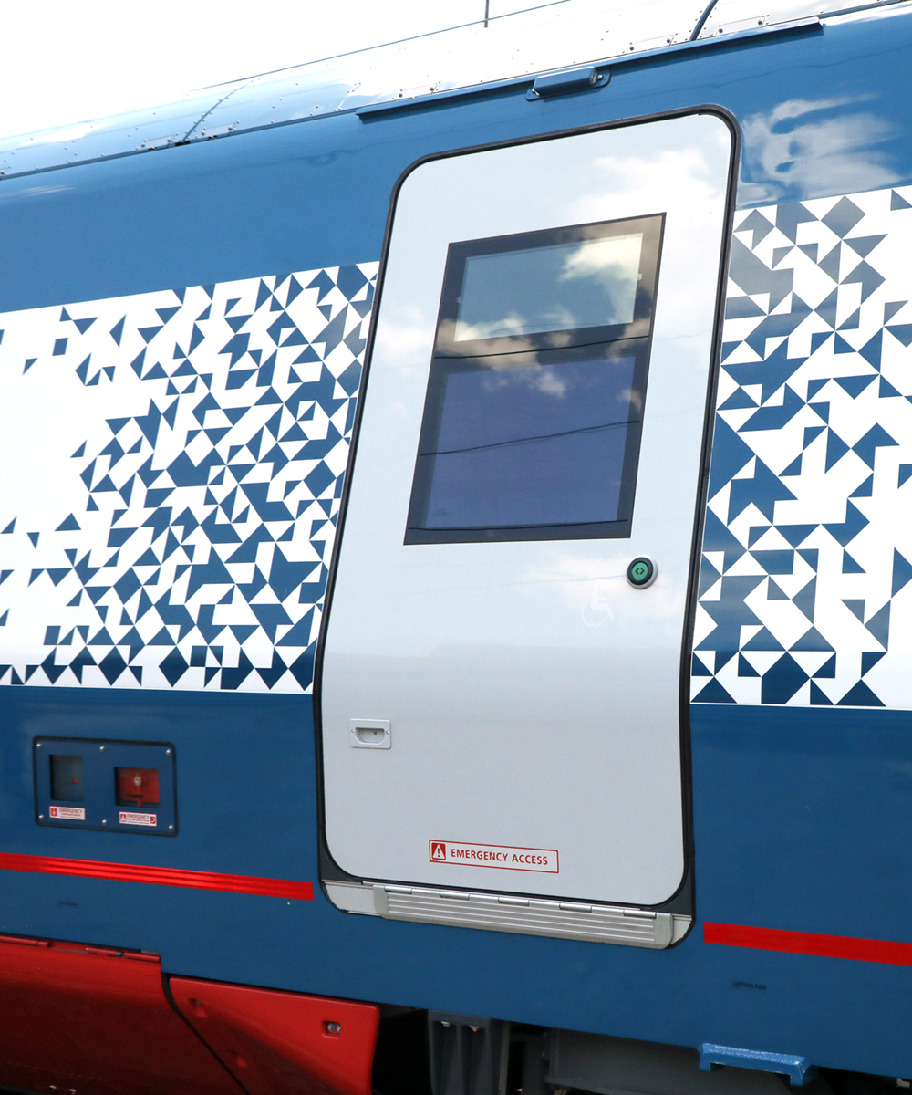 LED external door display on the Next Gen Acela 